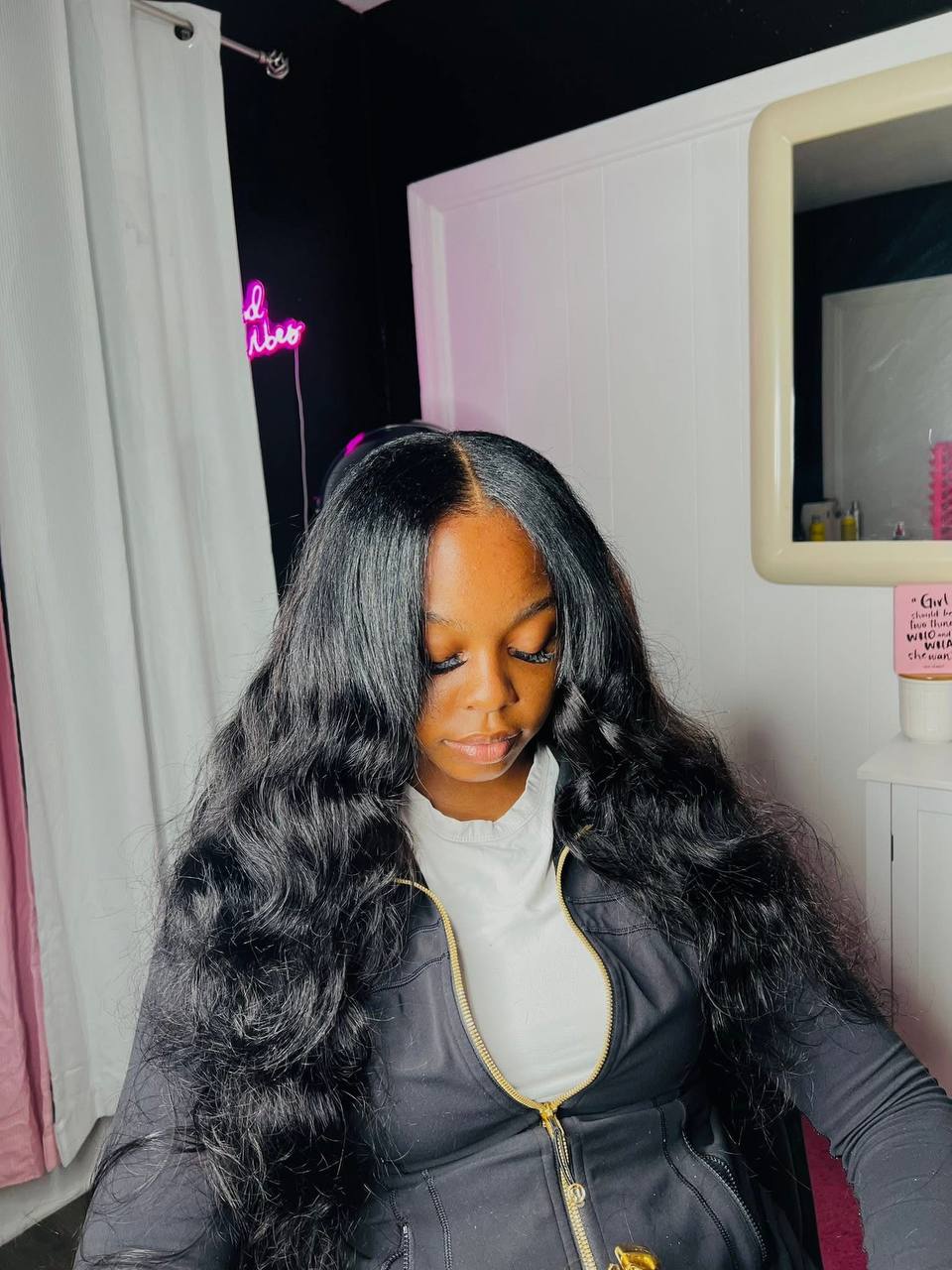Sleek wavy silk press